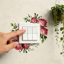 1PC 4 Styles Optional Waterproof Self-Adhesive PVC Switch Decal, Vintage Floral Tulip Sunflower Rose Pattern, Removable Decorative Wall Socket Sticker, Home Wall Decor For Bedroom Bathroom Spring Decoration - 1PC - View 8