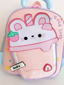 New Cute Cartoon Unisex School Backpack, Lightweight Load-Reducing Student Bag - Blue - View 7