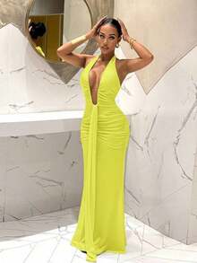 Women Midi Dresses - Yellow - View 6