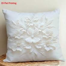 1/2/4Pcs White Floral Pattern Pillow Cover, Peach Skin Velvet Material, Gentle Style Decorative Pillow Cover, Suitable For Bedroom, Sofa, Living Room And Multi-Scenario Home Decor, Pillow Insert Not Included - Multicolor - View 4
