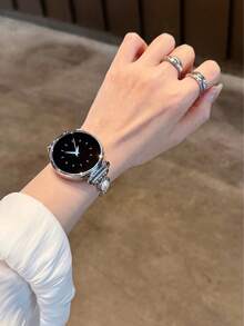 鑽石珍珠金屬錶帶，適用於 Galaxy Watch 7/6/5 40mm 44mm 47mm 46mm 41mm、Galaxy Watch 5 Pro 45mm、Galaxy Active 2、Galaxy Watch 3、18/20/22mm Watch GT5/4/3/2 以及 Fit 3/Fit 4、8/9/10 NFC - 銀色 - 查看 8