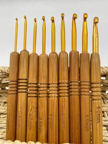 Round Handle Glossy Crochet Hooks Full Set, 2.0mm–6.0mm 9 Sizes, Smooth Needle Body Without Snagging Yarn, Versatile DIY Tool For Handmade Crochet Dolls, Coasters, Hat Decorations, Storage Baskets, Decorative Pillows, Home Decor And Crochet Bags - Crochet Hook - View 9