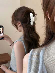 2/1pc Retro Polka Dot Semicircle Hair Clips, All-Scene Women Hair Accessories, Ideal Holiday Gifts For Girls - Multicolor - View 5