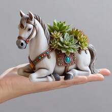 Horse Flower Pot Resin Silicone Mold Cute Horse Plant Vase Flower Pot Decorative Mold Gypsum Mold Cement Mold Concrete Mold - A - View 8