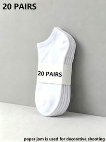 1/5/10/15/20/30/50双装 女士夏季薄款休闲时尚浅口短袜，踝袜 - 彩色 - 查看 9