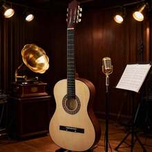 Guitarra Acústica de 38" para Principiantes con Estuche, Correa, Afinador y Púa - Natural - Ver 11