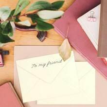 100pcs/50pcs/20pcsMini Envelopes 100 Count 4.1 X 2.75 Inches Brown Kraft Envelopes Bulk Tiny Envelope Pockets For Gift Card, Small Note Cards, Business Card - Off White - View 3