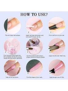 150ml Líquido de cristal acrílico EMA para uñas, kit profesional de sistema de monómero para uñas, extensión de uñas acrílicas, de secado rápido - Multicolor - Ver 4
