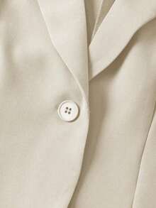 xheEMERY ROSE Blazer casual/para el hogar/para exteriores de mujer con botones y mangas 3/4xhe - Albaricoque - Ver 7