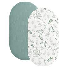 2 piezas de sábanas de muselina orgánica para moisés, suaves y ajustadas para Halo BassiNest Swivel Sleeper, Graco, Baby Delight, Chicco, Angelbliss, etc., tamaño 33" X 17", adecuadas para bebés niños y niñas - Multicolor - Ver 8