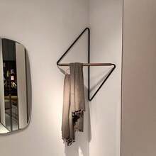Modern Geometric Wall-Mounted Luxury Coat Rack, Multi-Functional Corner Clothes Hanger, Unique Decorative Storage Organizer, Iron Corner Rack, Can Hold Jackets, Hats And Scarves, Improve Space Utilization - Black - View 4