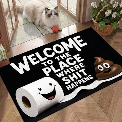 1pc Funny Element Doormat, Durable Drainage Floor Mat For Kitchen, Living Room, Entrance, Balcony, Home Decor, Coffee Shop, Bar, Holiday, Party, Bedroom, Pet, Bathroom, Room Decoration