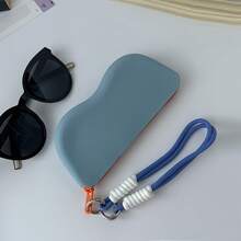 1, Waterproof Silicone Glasses Storage Case With Lanyard And Zipper, Portable Sunglasses Organizer Bag, Sunglasses Case, Soft And Lightweight, Suitable For Travel, Business Trips, Beach Parties, Can Be Worn On Wrist Or Backpack, Lightweight Design, Perfect Gift For Storing Glasses, Christmas Gift, Valentine's Day Gift, Mother's Day Gift, Birthday Gift - 墨綠色 - 查看 11