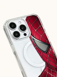Marvel Spider-Man Iron Man Cartoon Men's Phone Case With Magnetic Charging Function, Compatible With IPhone 17 Pro Max/17 Pro/Air/16 Pro Max/15 Plus/14/13/IP 17/15Pro/12 Pro/11/16 Plus, XR Apple Shockproof Scratch-Resistant Protective Shell - Clear - View 8