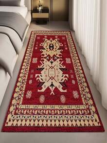 1pc Vintage Style Large Area Rug, New Faux Wool Washable Bottom Indoor Carpet, Living Room Rug, Sofa Rug, Bedroom Rug, Bedside Anti-Slip Mat, Room Floor Mat, Dining Kitchen Rug, Office Chair Pad, Entryway Doormat, Outdoor Picnic Blanket, Camping Mat - Multicolor-1 - View 14