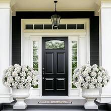 1Pc Artificial Geraniums Flowers For Outdoor Spring Summer Decor - UV-Resistant & Realistic Silk Faux Plants For Garden Porch Patio Yard Balcony Home Kitchen Table Centerpieces Decoration - White - View 5
