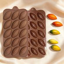 1/2/3pcs Mini Cocoa Bean Shaped Silicone Chocolate Mold, Small Olive Shaped Candy, Jelly, Pudding, Dessert, Mousse, Cake Decorating Baking Tool - View 2