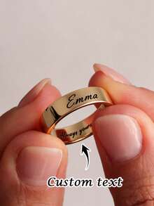 1pc Custom Personalized Rings, Stackable Couple Rings, Exquisite Gold Rings, Engraved Rings For Men And Women, Perfect Gifting, Custom Name, Text, Date And Other Content, Can Be Engraved Inside And Outside, Simple Jewelry, Custom Rings, Mother's Day, Father's Day Gifts, Graduation Season, Holiday Season Gifts, Personalized Custom Gifts - Multicolor 2 - View 17