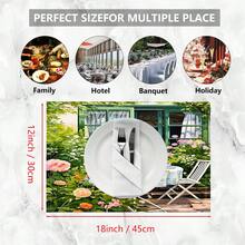 1件/4件/6件 春季花園圖案亞麻餐墊，適用於餐桌，四季裝飾，現代可水洗桌墊，房間裝飾，杯墊，廚房用餐墊，室內外派對裝飾，家居裝飾，理想禮物 - 彩色 - 查看 10