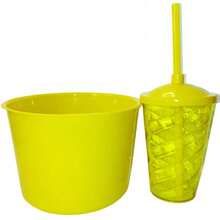 Souvenir Kit: 20 Popcorn Buckets (1.5 L) + 20 Cups (400 ML) - YELLOW - View 1