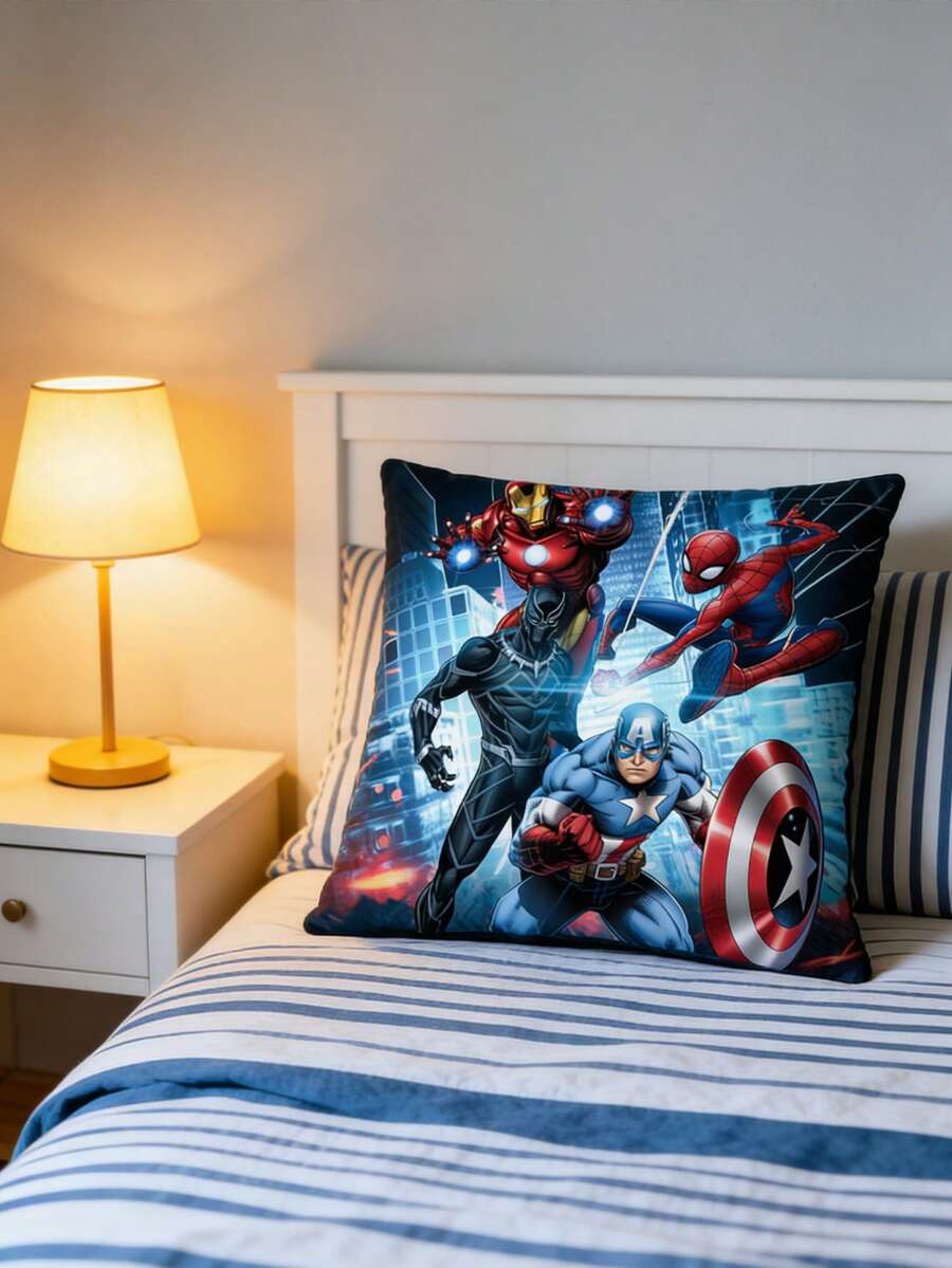 Marvel 漫威復仇者聯盟主題抱枕套組,可愛卡通造型枕頭,適用於沙發、旅行用品,適用於大學、沙發、汽車、客廳、學校、出差、度假、旅行、開學季 - 多款 - 查看 1