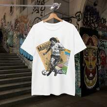 Fotbollslegendaren Magic Gonzalez Maradona T-shirt - Vitt - Visa 4