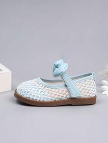 Zapatos de niña pequeña estilo vacaciones con lazo dulce para el verano - Azul - Ver 6