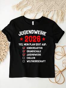 Camiseta divertida para jóvenes con frase y lista de verificación del plan 2026 para hombres, mujeres y unisex, para todas las estaciones, 180g - Negro - Ver 2