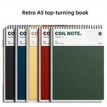 A5 Vintage Notebook - Multicolor Study Notebook, Double-Sided Pages, 80G Thick Paper, Hardcover And Watercolor Design - Perfect For College, Office Or Gift Exchange School Supplies - A5 - View 4