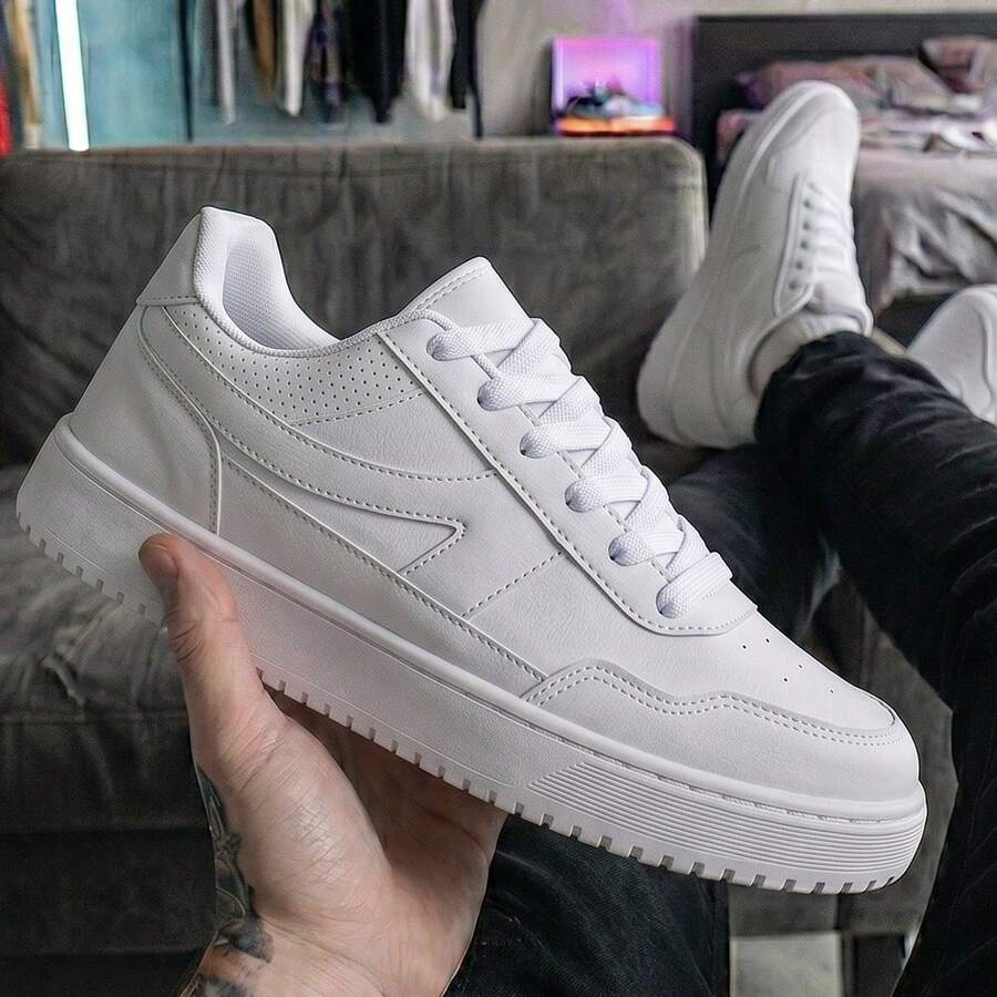 Men's Casual Street Skate Original Sneakers Comfortable And Durable R1452 - White - View 1