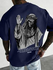 2026 Men's T-Shirt With Round Neck, Vintage Short Sleeve, Loose And Comfortable. - Black - View 8