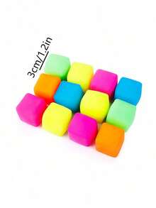 10 pièces Balles anti-stress en pâte de couleurs aléatoires, jouets de soulagement du stress doux, soulagement de l'anxiété, cubes anti-stress doux à presser, jouets sensoriels à presser, mini jouets à presser, étirables, pâte à modeler, cadeaux de fête, soulagement de l'anxiété - Multicolore - Voir 7