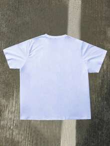 Manfinity Men's Casual White Short Sleeve Crew Neck T-Shirt With Cartoon Graphic Print, Loose Fit, Street Style, Funny, Boyfriend Gift, Going Out - 白色 - 查看 5