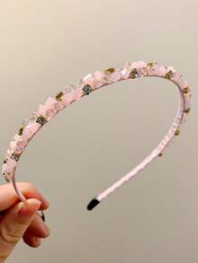 1pc Luxury Rhinestone Crystal Headband, Sweet Princess Exquisite Rhinestone Headband, Elegant Versatile High-End Hair Accessory - Multicolor - View 8