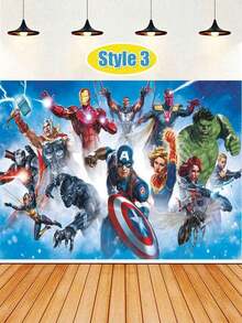 Chủ đề Marvel Avengers League, Vải nền Marvel, Đồ trang trí và phụ kiện chuẩn bị tiệc sinh nhật, Trang trí tường nền, Phông nền chụp ảnh sinh nhật, Vải phông nền chụp ảnh ngang, Đồ trang trí tiệc sinh nhật - Nhiều kiểu dáng - Xem 16