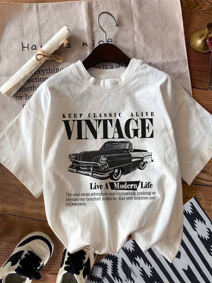 Women's T-Shirt For Spring And Summer - 白色 - 查看 1