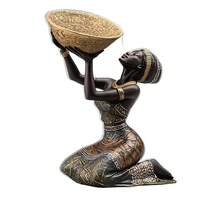 Creative Nostalgic Retro Acrylic Resin African Bust Statue Ornament For Living Room TV Cabinet Wine Cabinet Decor - A - View 4