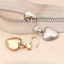 3/6Pcs Heart-Shaped Universal Detachable Zipper Pulls, Metal Zipper Pendant Replacement Accessories, Bag Coat Clothing Zipper Repair Tool, Multi-Color Versatile Decorative Zipper Pull Tabs - Multicolor - View 4