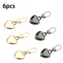 3/6Pcs Heart-Shaped Universal Detachable Zipper Pulls, Metal Zipper Pendant Replacement Accessories, Bag Coat Clothing Zipper Repair Tool, Multi-Color Versatile Decorative Zipper Pull Tabs - Multicolor - View 13
