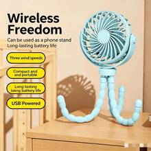 Portable Mini Octopus USB Fan With Flexible Wrap-Around Stand, Portable Electric Fan For Summer Baby Stroller, Travel, Hiking, Dorm, Office, Pet Cooling, Universal Small Fan - Small Fan - View 6