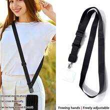 High-Quality Solid Color Adjustable Wide Phone Lanyard, Can Be Worn Diagonally Across The Body To Prevent Phone Loss, Simple Design Also Suitable For Wearing Around The Neck, Fits Various Smartphone Cases - Multicolor - View 3