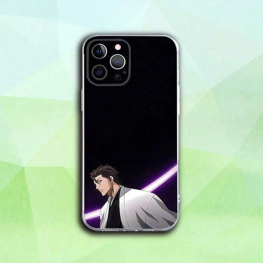 2026 Youthful And Modern Cell Phone Case, Anime And Cartoon Print, MX, Urban Style ActualB-Bleach Anime Aizen Phone 16, 15, 14, 13, 12, 11 Pro, Plus, X, XS, XR, SE4, E Transparent Soft Cover 17 Pro Max - Z7 - 查看 1