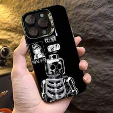 Ropa urbana con esqueleto de Silver  Akebi Komichifunda de teléfono Fundas compatibles con ,Apple,VIVO,OPPO,,, y Honor.Fabricadas en silicona TPU,ofrecen protección contra golpes y caídas. - Negro - Ver 4
