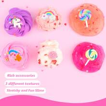 Set de 6 piezas de slime de nube rosa, juego de regalo de slime suave, lindo regalo de cumpleaños - Multicolor - Ver 3