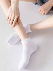 10 Pairs Women's Solid Color Ankle Socks - Multicolor - View 5