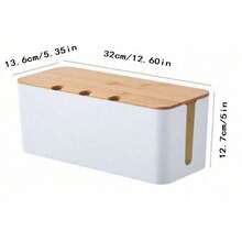1pc Creative Minimalist Cable Management Box, Socket Power Strip Router Cable Organizer Box, Wooden Power Strip Storage Box, Desktop Storage Organizer Tissue Box Medicine Box Money Box And Creative Minimalist Cable Management Box, Bamboo Wood Multi-Slot With Lid Dustproof Cable Organizer Box, Suitable For Kitchen, Living Room, Bedroom, Apartment, Desk, Car, Restaurant, Office And Home, Graduation Season Gift, Office Storage Supplies (Multiple Colors Available) - Multicolor - View 9