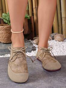 Soft Sole No Blisters | Vintage Mori Style | Versatile Commute | Round Toe Wide Last | Suede Breathable - Camel - View 5