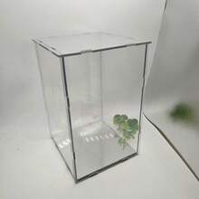 Acrylic Display Cabinet/Showcase/Glass Cabinet/Foyer Decor Dust-Proof Display Cabinet (High-Definition Thick Acrylic Module + Mirror Base), Suitable For Displaying Sculptures/Gifts/Models/Products/Building Blocks/Bags/Dolls, Various Sizes Available, Easy To Assemble - Black Background + Mirror Finish - View 8