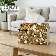 1 buah Kotak Tisu Mewah Motif Fragmen Geometris Emas, Tempat Tisu Meja Modern dan Elegan, Cocok untuk Dekorasi Ruang Tamu dan Dapur, Tekstur Mengkilap untuk Meningkatkan Suasana, Barang Penyimpanan Praktis untuk Sehari-hari - MultiWarna - View 9