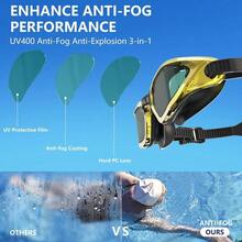 Swim Goggles Adult Swim Goggles Anti Fog Swimming Goggles Wear Comfortable Polarizing Swim Goggles Adult/Unisex - Bright Gold - View 3